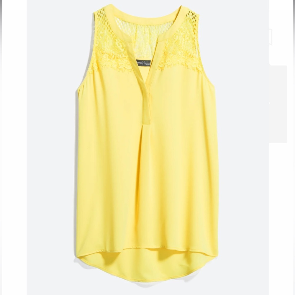 Market & Spruce Harley Lace Yoke Blouse